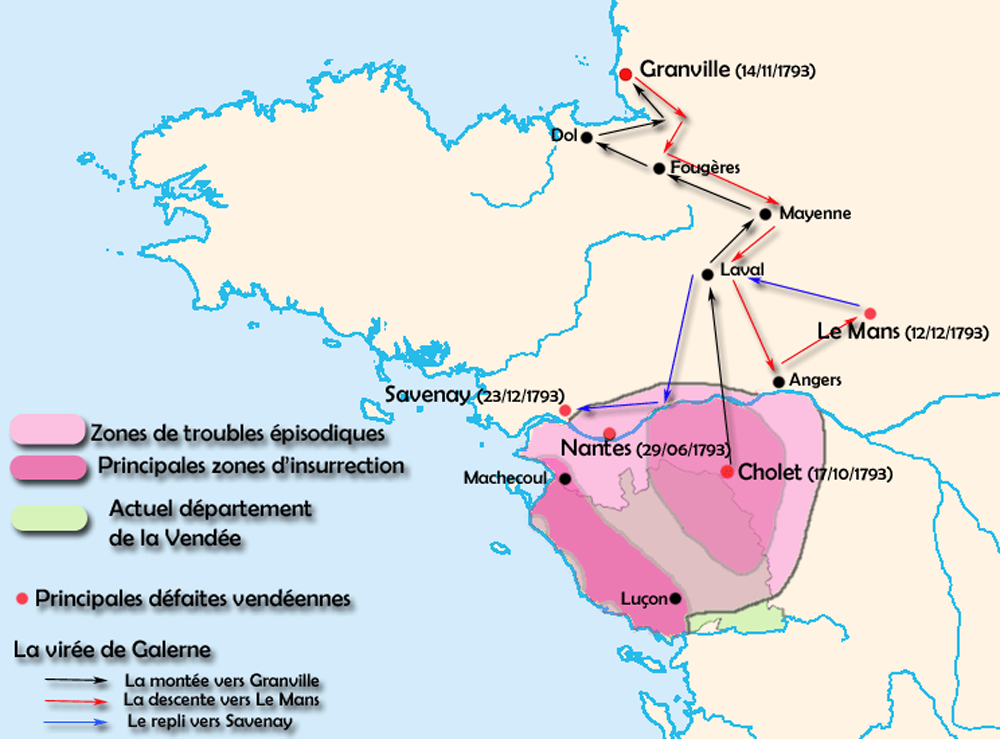 Carte de la Vendée militaire
